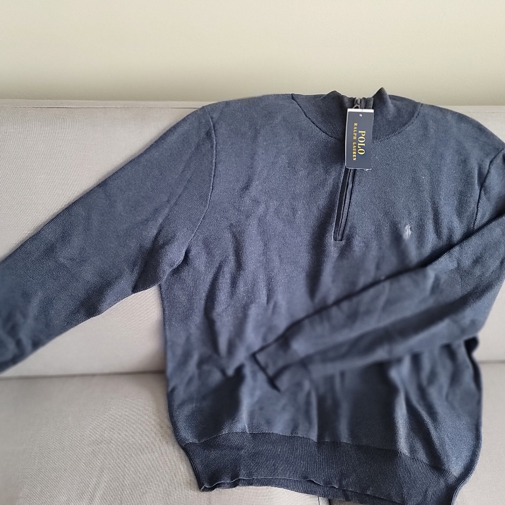 Zip up navy blue turtle neck